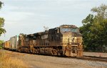 NS 9521 leads train P80-07 thru the yard